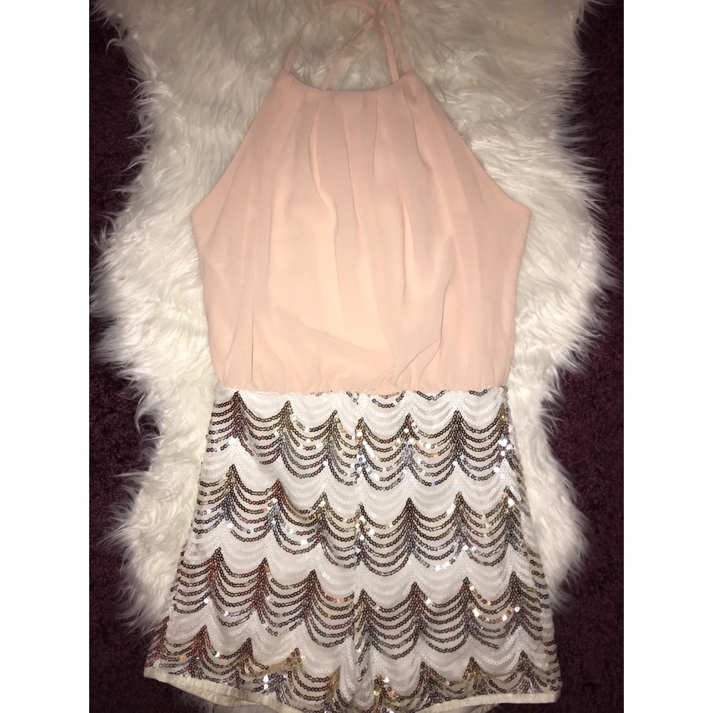 Pink and sequin romper